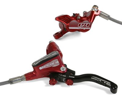 Hope Tech 3 E4 Brake (No Rotor) - Red - Right Hand - Rear, Red