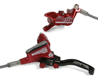 Hope Tech 3 E4 Brake (No Rotor) - Red - Left Hand - Front, Red