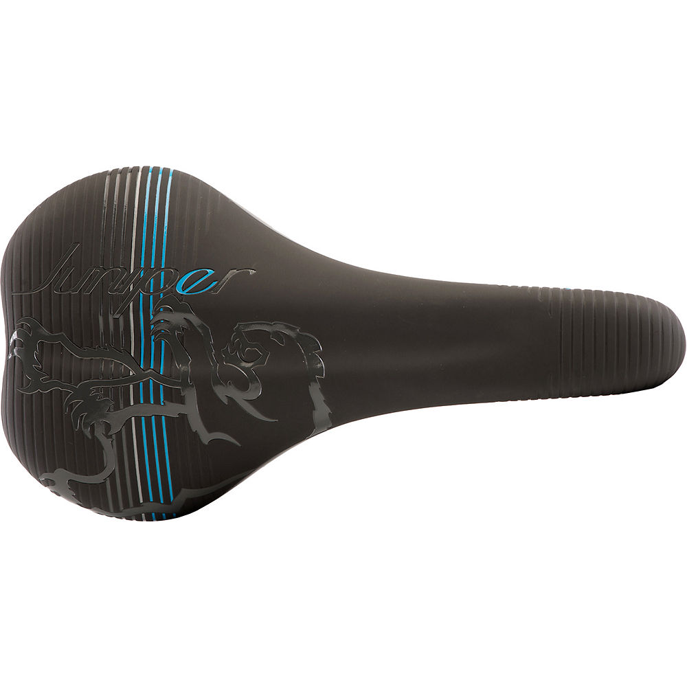 Chromag Juniper Women's MTB Saddle - Noir - Cyan Bleu - 141mm Wide, Noir - Cyan Bleu
