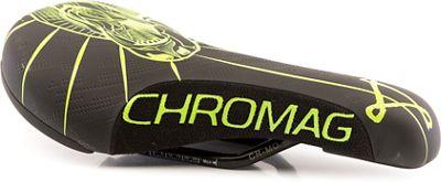 Chromag Overture Mountain Bike Saddle - Black - Tight Green - 136mm Wide, Black - Tight Green