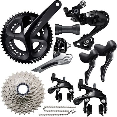 Shimano 105 R7000 Road Groupset - Pressfit - Black - 11-30t, Black