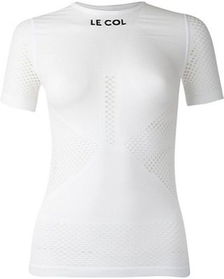 LE COL Women's Short Sleeve Seamless Base - Blanc, Blanc