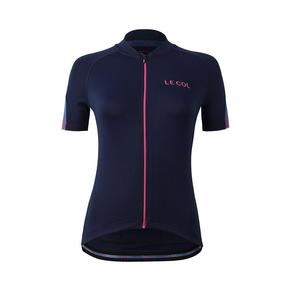 LE COL Women's Stripe HC Jersey - Navy Stripe