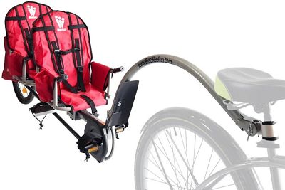 WeeHoo iGO Two Baby Child Trailer - Rouge, Rouge