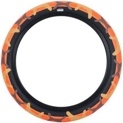 Cult Vans Camo BMX Tyre - Orange Camo-Black Wall - 20, Orange Camo-Black Wall