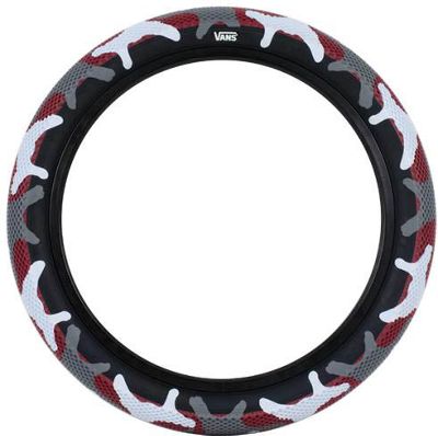 Cult Vans Camo BMX Tyre - Red Camo-Black Wall - 20, Red Camo-Black Wall