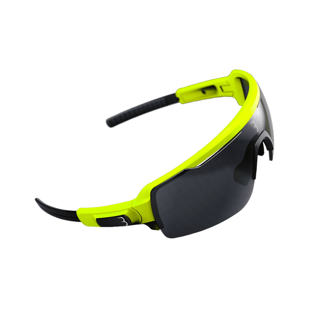 Image of BBB Commander Sport Glasses - Matte Neon Yellow Smoke Lenses, Matte Neon Yellow Smoke Lenses