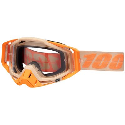 Maschera 100% Racecraft (lente trasparente) - Clear-Orange, Clear-Orange