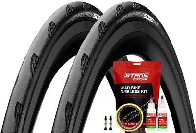 Continental Grand Prix 5000 TL 650b & Stans TL Kit - nero - Presta 55mm Valve, nero
