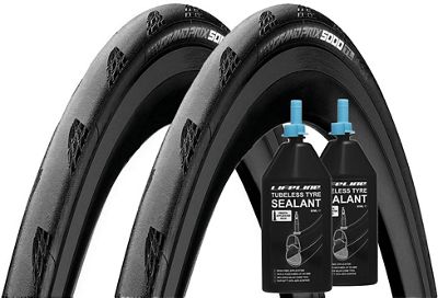 Pneus Continental Grand Prix 5000 (paire, tubeless, 32c, liquide anticrevaison Lifeline) - Noir - 80
