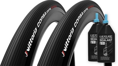 Vittoria Corsa Control G2.0 TL 25c & Sealant - Full Black - 80ml x2