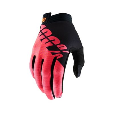 100% iTrack Gloves  - Black-Fluo Red - M, Black-Fluo Red