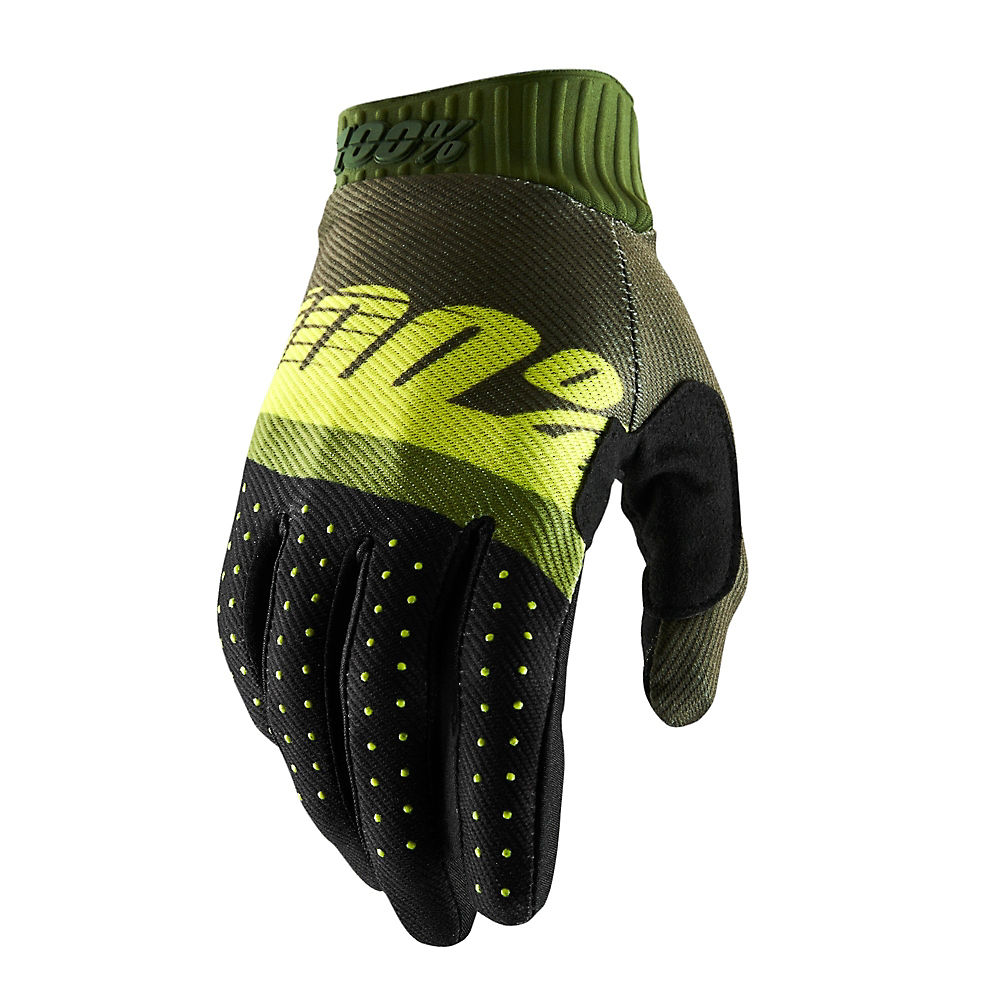 Gants 100 % RideFit - Army Green/Fluo Lime/Fatigue - XL