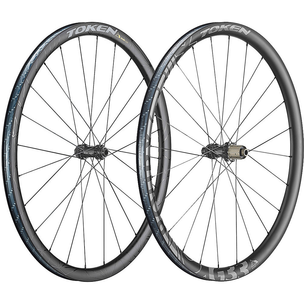 Token Roubx Disc Gravel Carbon Wheelset - Noir - Shimano, Noir