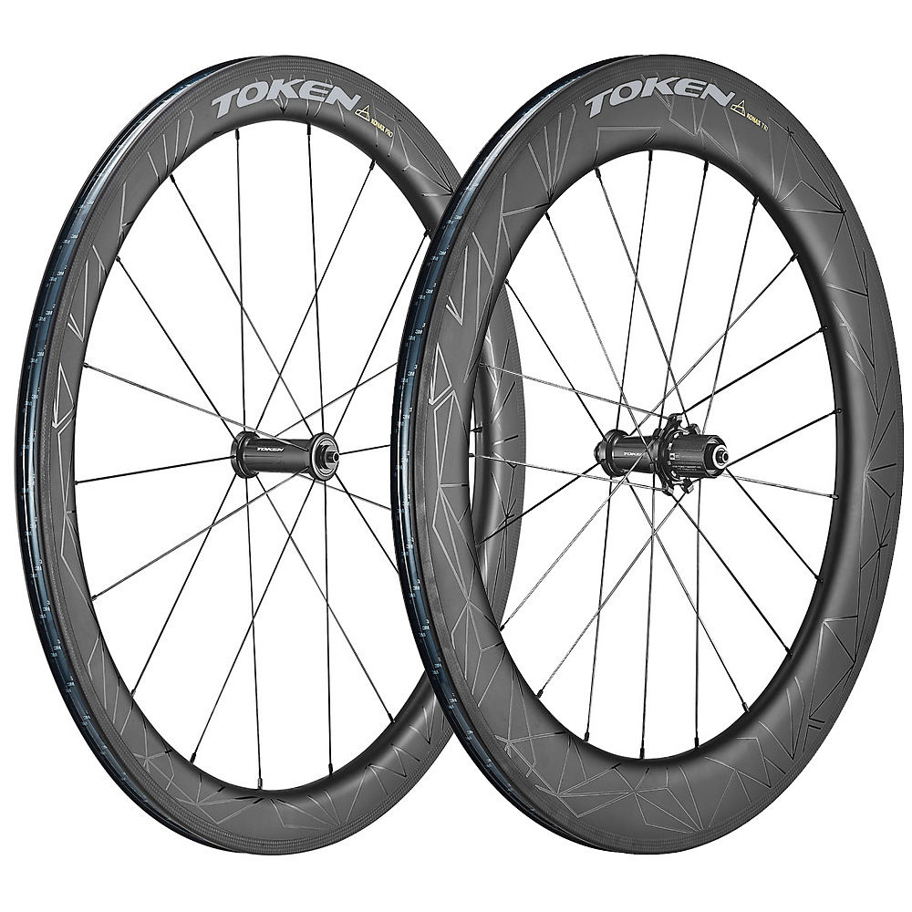 Token Zenith Konax Pro Tri 52mm+76mm Wheelset - Noir - Shimano, Noir