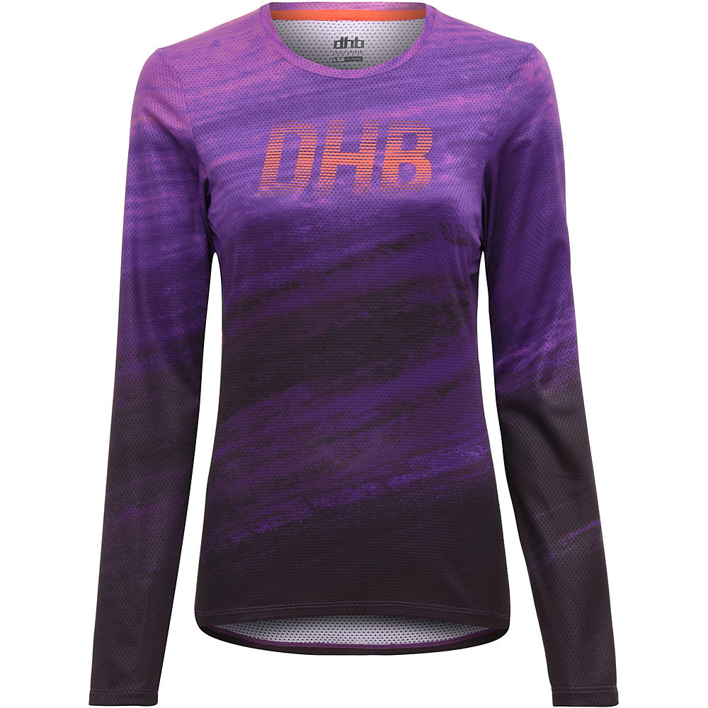 dhb MTB Womens Long Sleeve Trail Jersey - Violet - UK 8