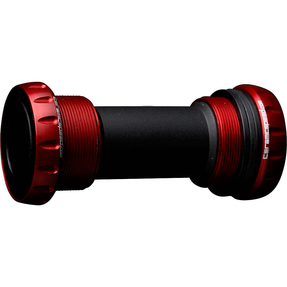 CeramicSpeed BSA Shimano MTB Bottom Bracket - Red - 73mm - English Thread - 24mm Spindle}, Red