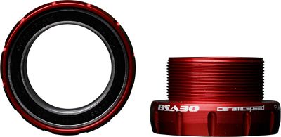 CeramicSpeed BSA30 Bottom Bracket - Red - 68mm - English Thread - 30mm Spindle, Red