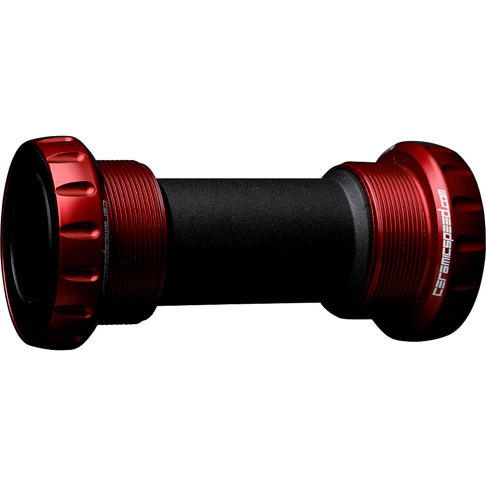 CeramicSpeed Italian Shimano Road Bottom Bracket - Red - 70mm - Italian Thread - 24mm Spindle, Red