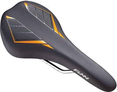 Funn Skinny Saddle - Noir-Orange - 144mm Wide, Noir-Orange