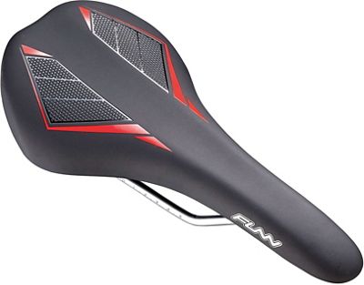 Funn Skinny Saddle - Noir/Rouge - 144mm Wide, Noir/Rouge