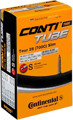 Continental Tour 28 Slim Inner Tube - Black - 42mm Valve, Black