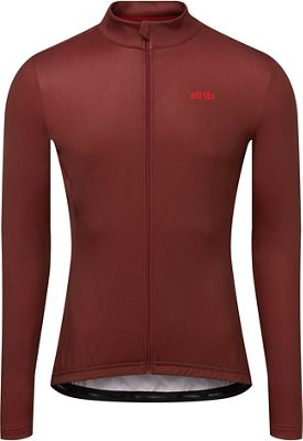 dhb Classic Long Sleeve Jersey - Plain - Burgundy - M}, Burgundy