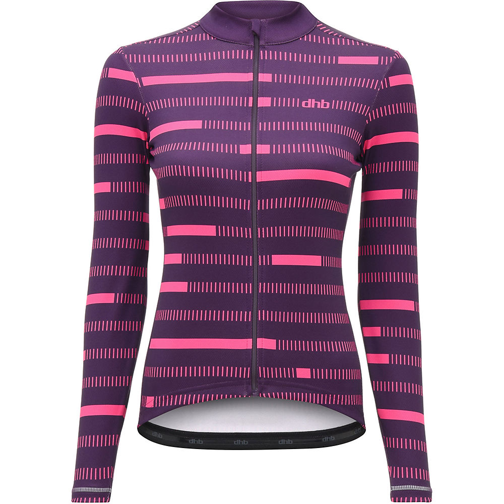 Maillot Femme dhb Classic Matrix 2 (manches longues) - Rose/Violet - UK 8