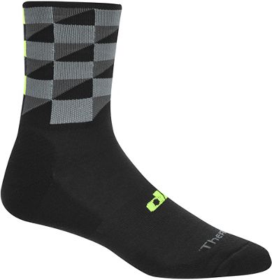 dhb Classic Thermal Sock - Brick - Noir/Fluro Yellow - M/L