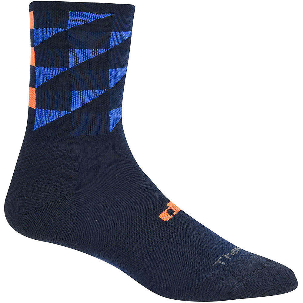dhb Classic Thermal Sock - Brick - Bleu marine/Orange - S/M, Bleu marine/Orange