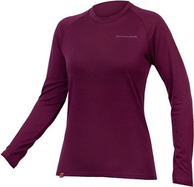 Endura Women's Baa Baa Blend L-S Baselayer - Aubergine - S}, Aubergine