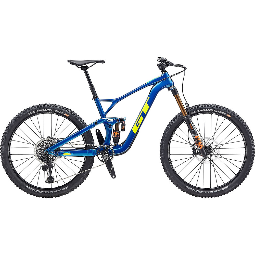 GT Force Carbon Pro 27.5 Bike 2020 - Gloss Team Blue - Yellow