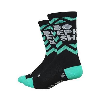 Defeet Aireator 6 Do Epic Sh%t Socks - Black-Celeste, Black-Celeste