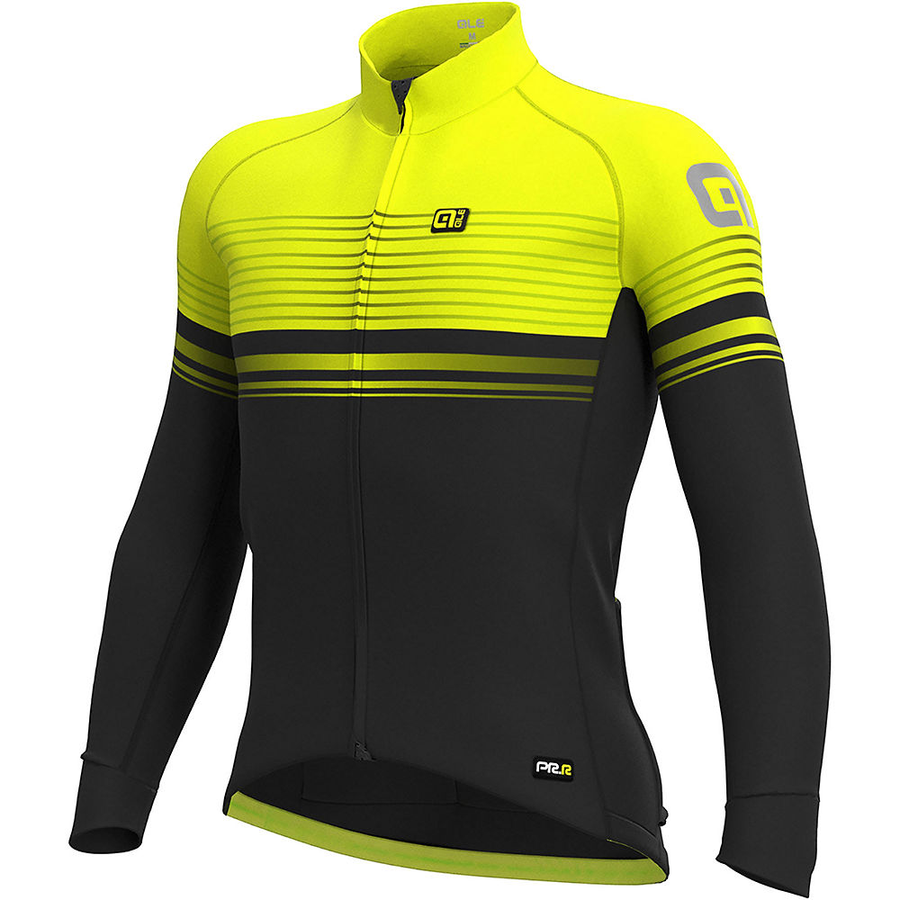 Maillot Alé Slide Wind (manches longues) - Black Fluo Yellow