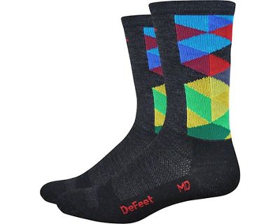Defeet Wooleator 6 Karidescope Socks - Noir/Multi, Noir/Multi