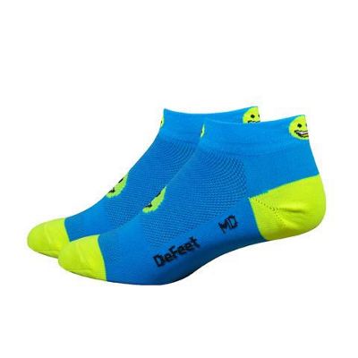 Defeet Aireator 1Miley Process Socks - Bleu/Jaune - XL, Bleu/Jaune