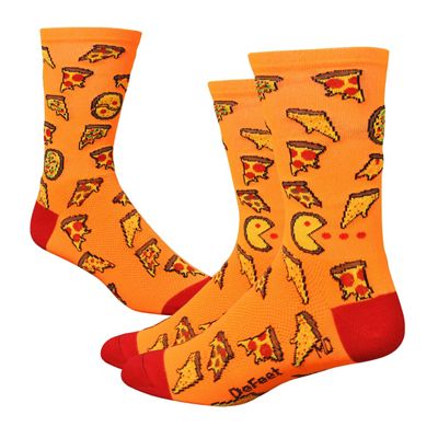 Defeet Aireator 6" Pizza Party Socks - Orange-Red - S}, Orange-Red