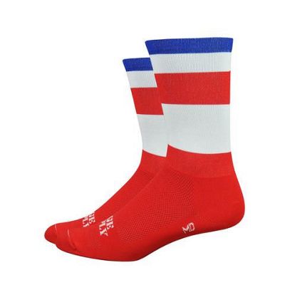 Defeet Aireator Ridgeupply 20% Quadsworth Socks - Rouge/Blanc/Bleu