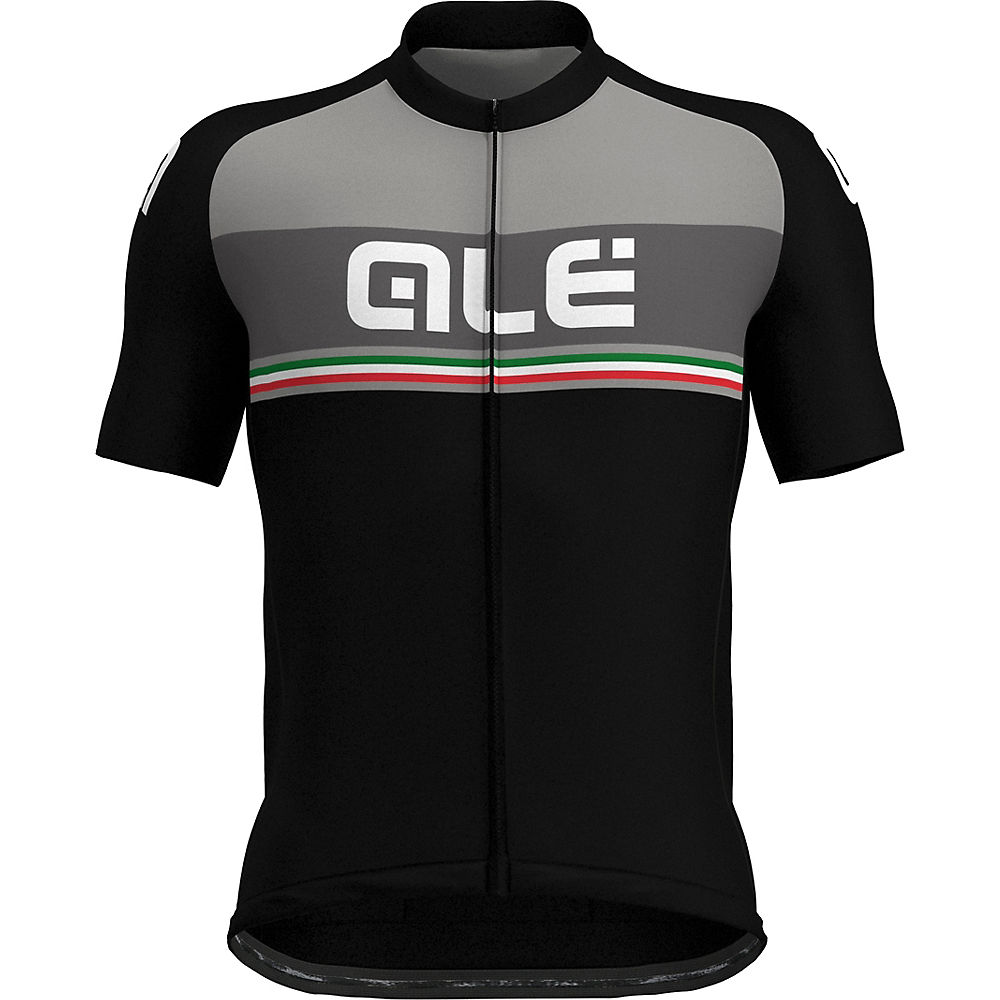 Alé Prime Italia Stripe Short Sleeved Jersey - Gris/Noir