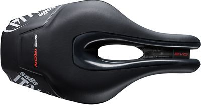 Selle Italia Iron Evo Carbonio Superflow Saddle - Black - U3 - 132mm Wide, Black