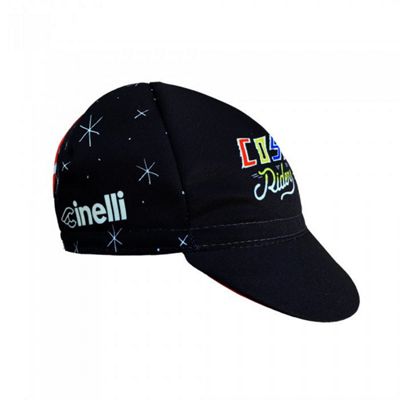 Cinelli Sergio Mora Cosmic Riders Cap  - Noir/Rouge - One Size, Noir/Rouge