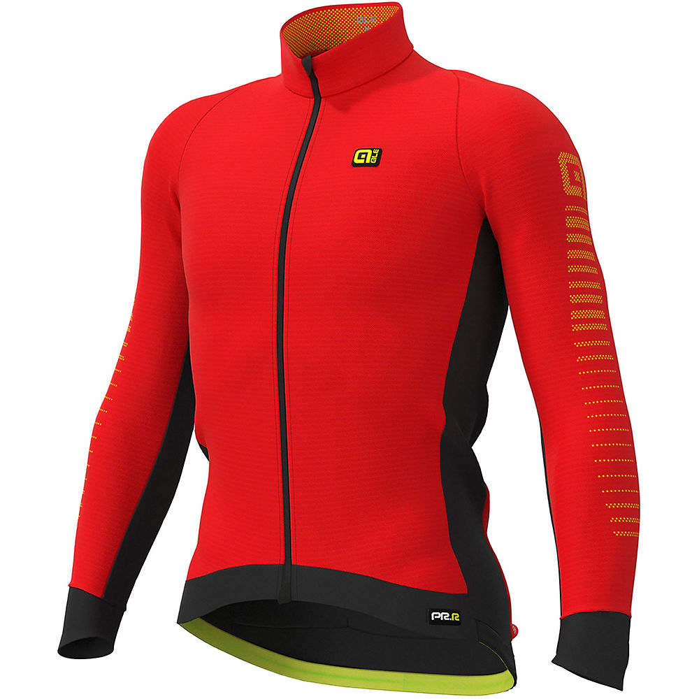 Maillot Alé Thermo Road (manches longues) - Red Fluo Yellow
