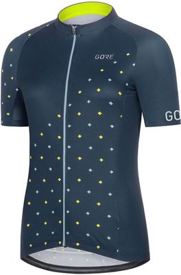 Gore Wear Women's C3 SS Diamond Print Jersey  - Deep Water Blue-Cloudy Blue - XL, Deep Water Blue-Cloudy Blue