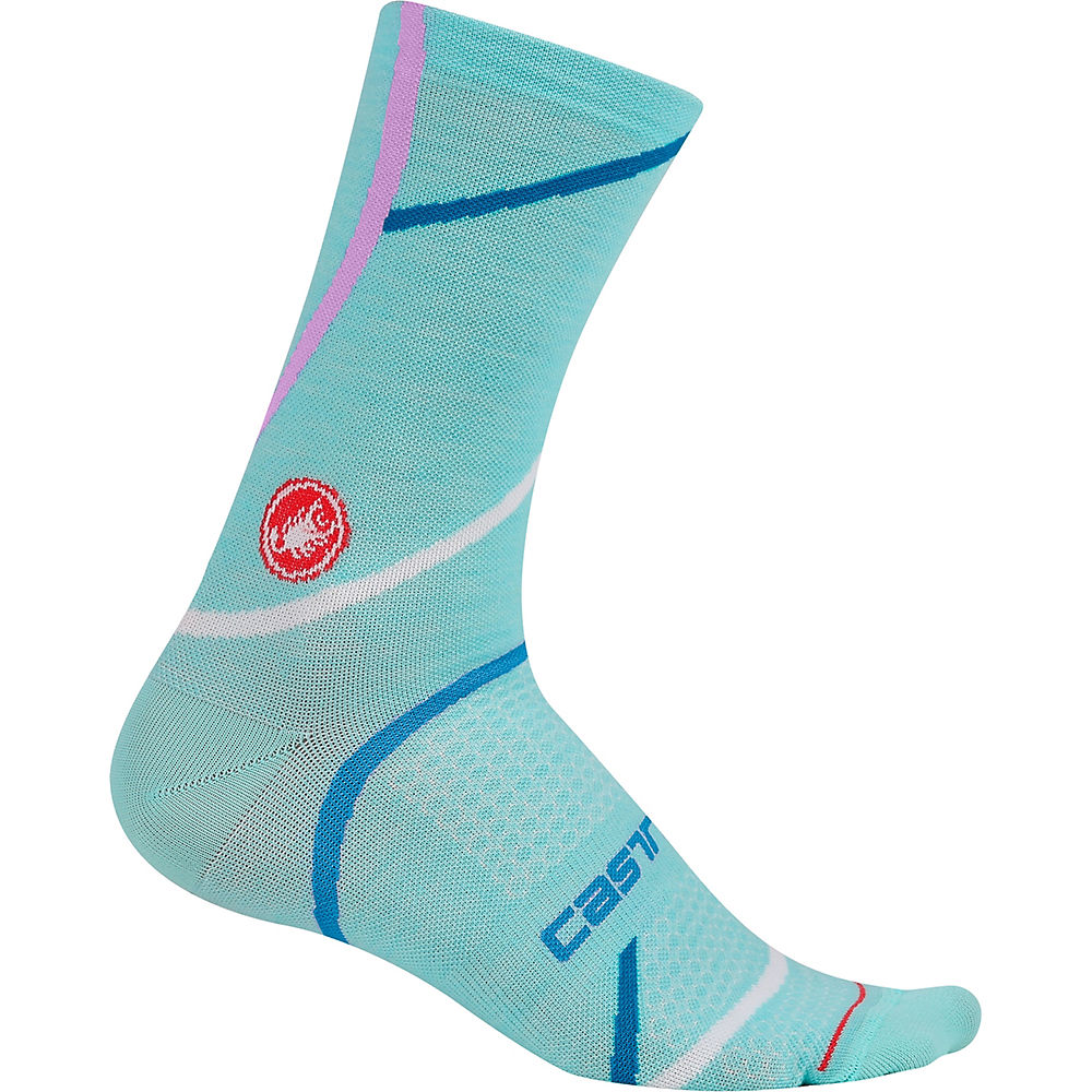 Castelli Sinergia 18 Sock - Black - Dark Celeste - S/M
