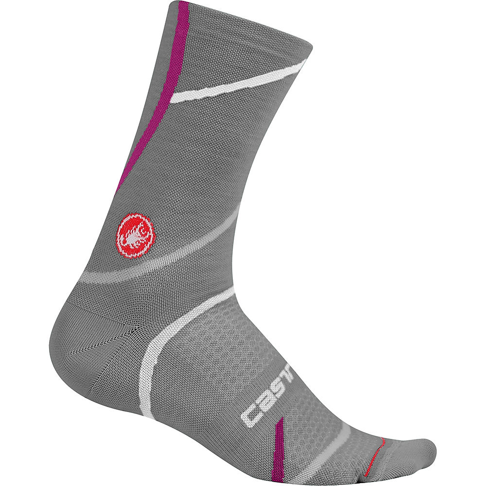 Castelli Sinergia 18 Sock - Black - Melange Gray - S/M