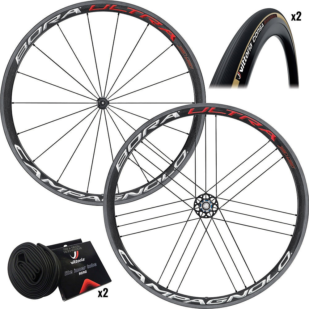 Campagnolo Bora Ultra 35 Clincher Wheels & Tyres - Bright Label - 25c, Bright Label
