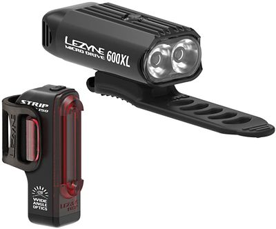 Lezyne Micro Drive 600XL Strip Light Set - Black, Black