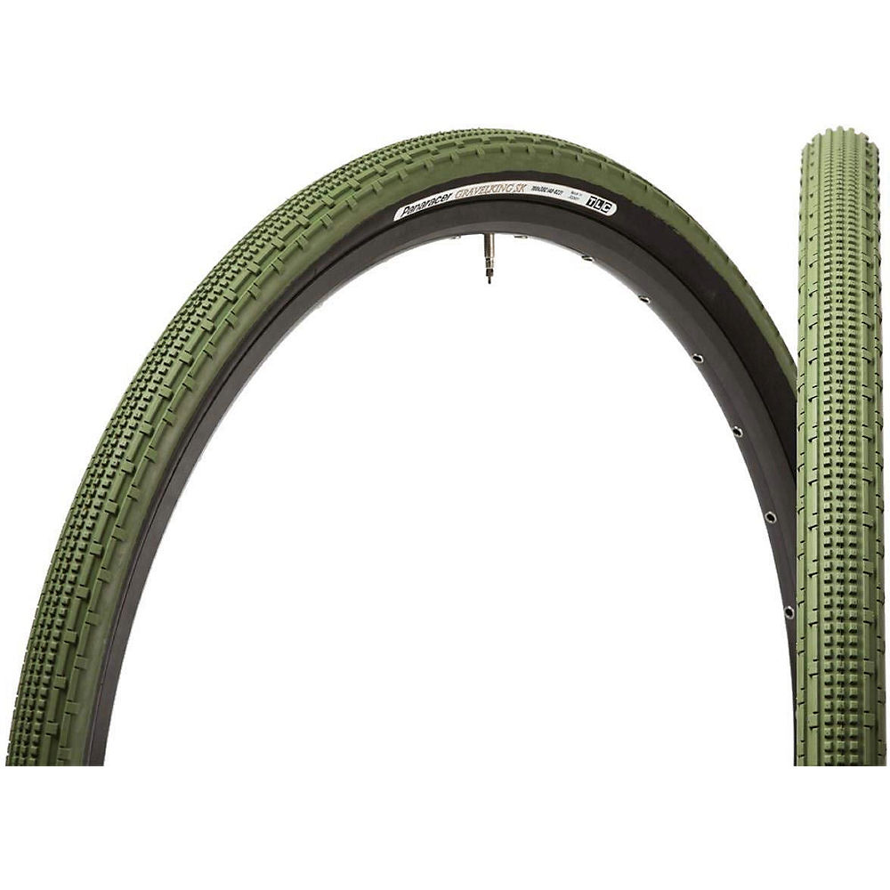 Panaracer Gravel King SK Colour Edition TLC Tyre - Black - Olive - 700c, Black - Olive