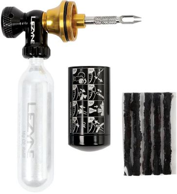 Lezyne Tubeless CO2 Blaster Repair Kit - Black-Gold - Without CO2 Cartridges}, Black-Gold