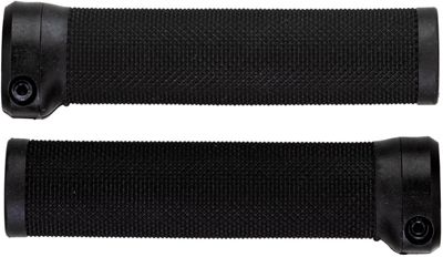 Brand-X Knurled Lock On MTB Handlebar Grips - Black - 135mm}, Black